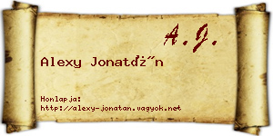 Alexy Jonatán névjegykártya